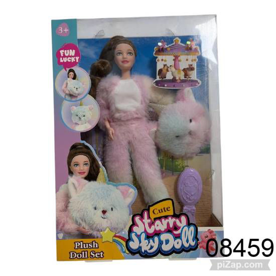 Imagen de MUÑECA C/PELUCHE, PEINE Y HEBILLAS 6.26